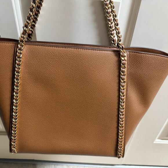 MK KORS Pebbled All Leather Tote-RARE Chain Tote-Brand New With Tags - Picture 2 of 6